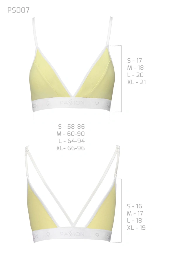 Спортивный топ с двойными бретелями Passion PS007 TOP S, yellow фото 3