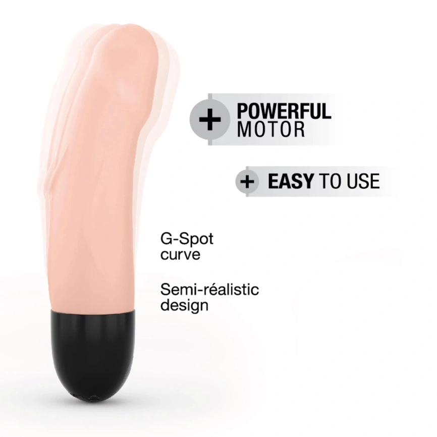 Вибратор Dorcel Real Vibration S Flesh 2.0, диам 3,7см, перезаряжаемый, для точки G фото 2