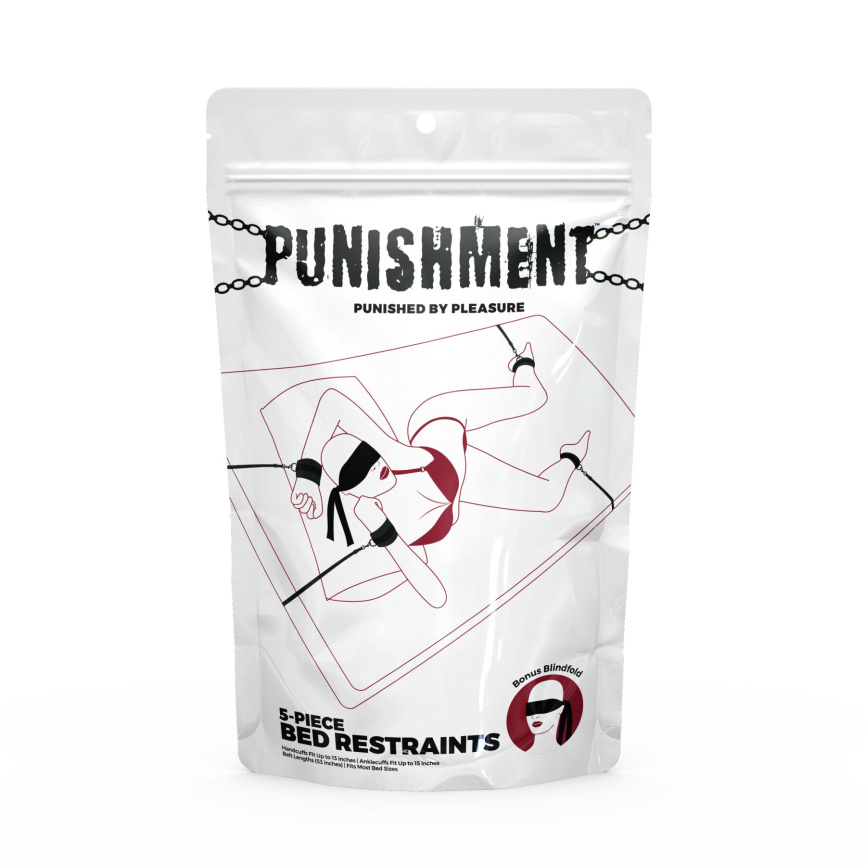 Розтяжка на ліжко Punishment - 5-Piece Bed Restraint Kit - Black фото 5