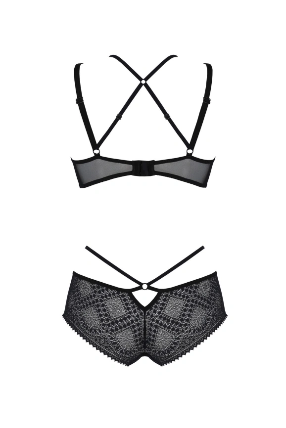 Комплект Passion DROSERA BIKINI black, S/M, бюстгальтер и трусики-кюлоты фото 4