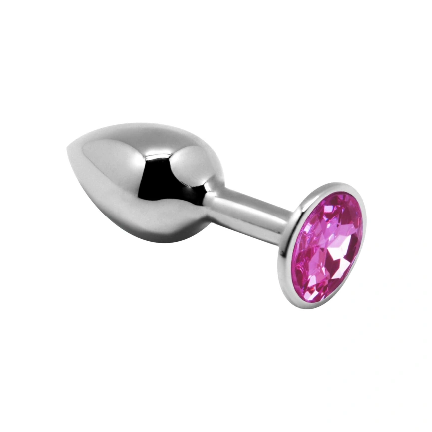 Металлическая анальная пробка с кристаллом Alive Mini Metal Butt Plug Pink M фото 1
