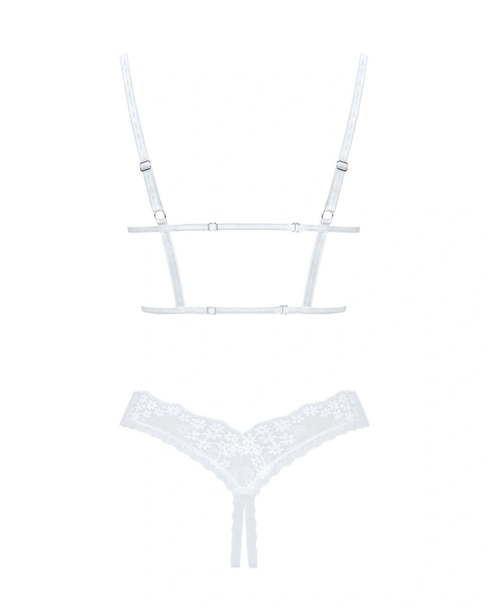 Эротический комплект Obsessive Heavenlly 2-pcs cupless set XL/2XL, открытая грудь, с доступом фото 4