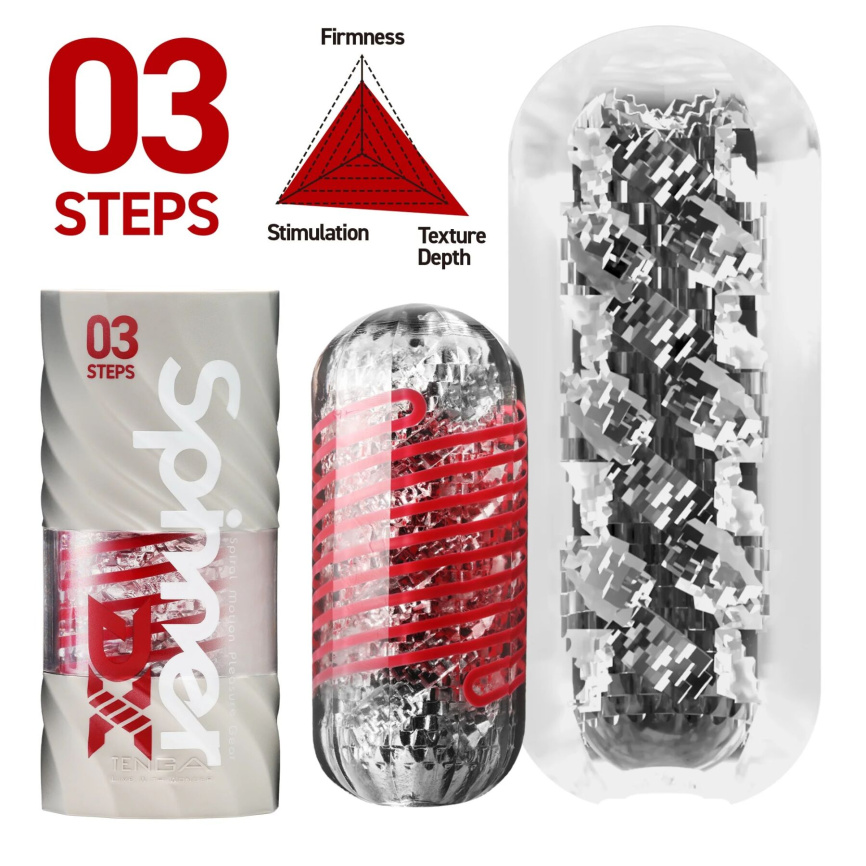 Мастурбатор Tenga Spinner DX 03 Steps, з пружною стимулювальною спіраллю всередині, потужний вплив фото 2