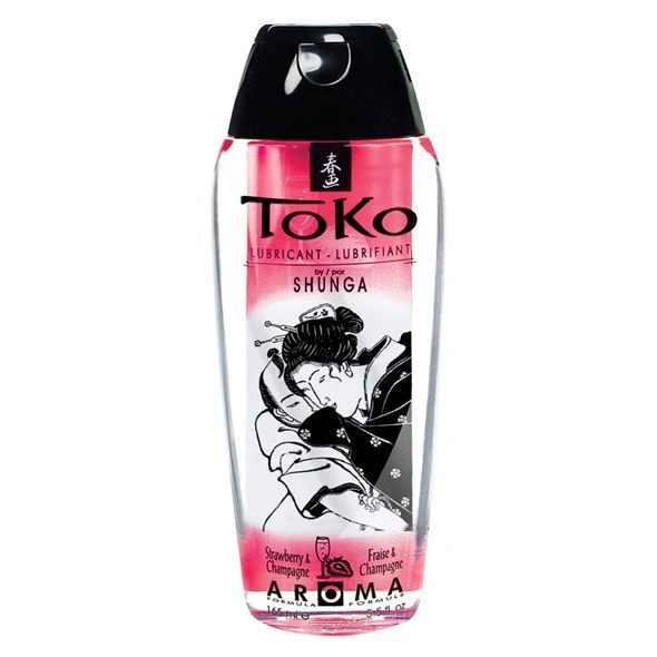 Лубрикант на водной основе Shunga Toko AROMA – Sparkling Strawberry Wine (165 мл), не содержит сахара фото 1
