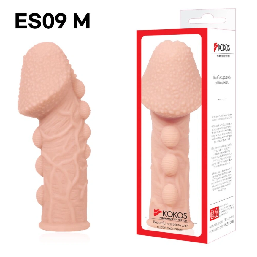 Насадка на член Kokos Extreme Sleeve ES.09 размер M, утолщающая, стимулирующий рельеф фото 3