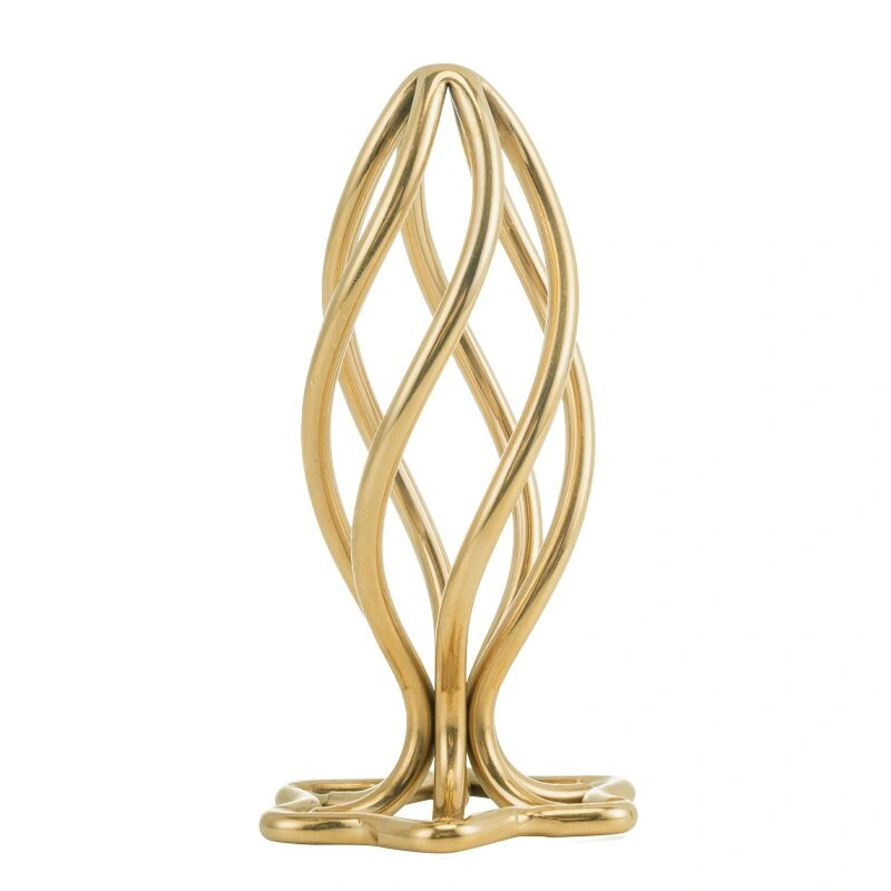 Металлическая анальная пробка LOCKINK SEVANDA Hollow Spiral Golden, S, золотистая, диаметр 2,6 см фото 1