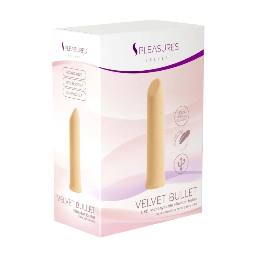Вибропуля S Pleasures Velvet Bullet Peach фото 3