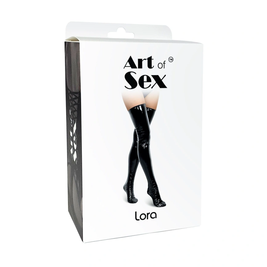 Сексуальные виниловые чулки Art of Sex - Lora, размер M, цвет черный фото 4