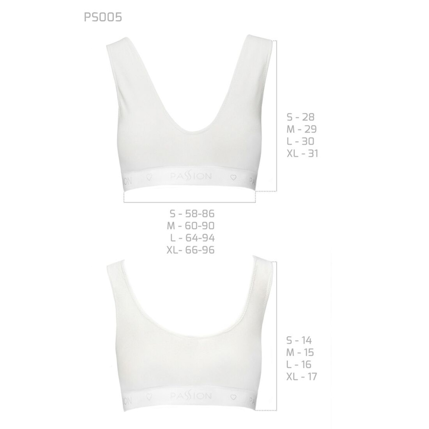 Спортивний топ з еластичної бавовни Passion PS005 TOP XL, white фото 6
