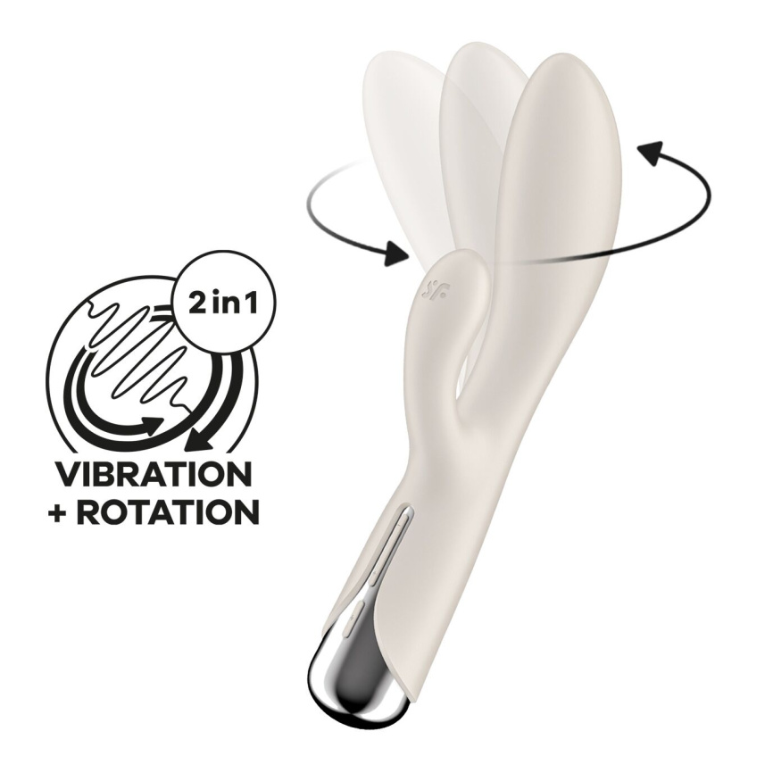 Вібратор-кролик з ротацією Satisfyer Spinning Rabbit 1 Beige, 3 мотори фото 1