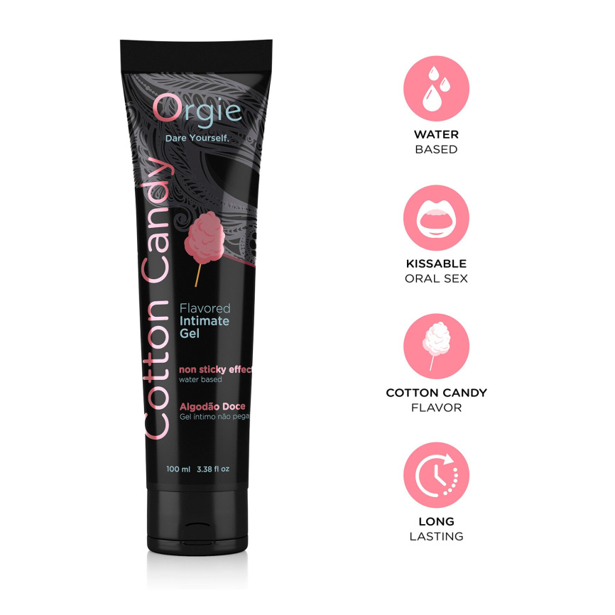 Лубрикант на водній основі Orgie Lube Tube Cotton Candy, 100 мл, зі смаком та ароматом солодкої вати фото 3