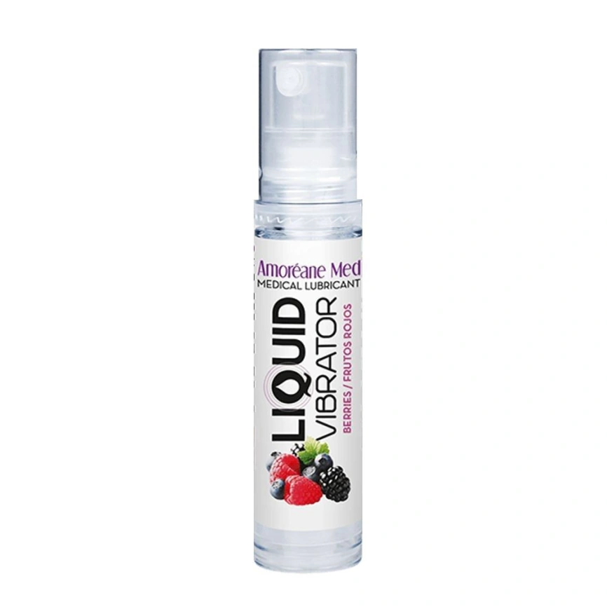 Лубрикант с эффектом вибрации Amoreane Med Liquid Vibrator Berries (10 мл) фото 1