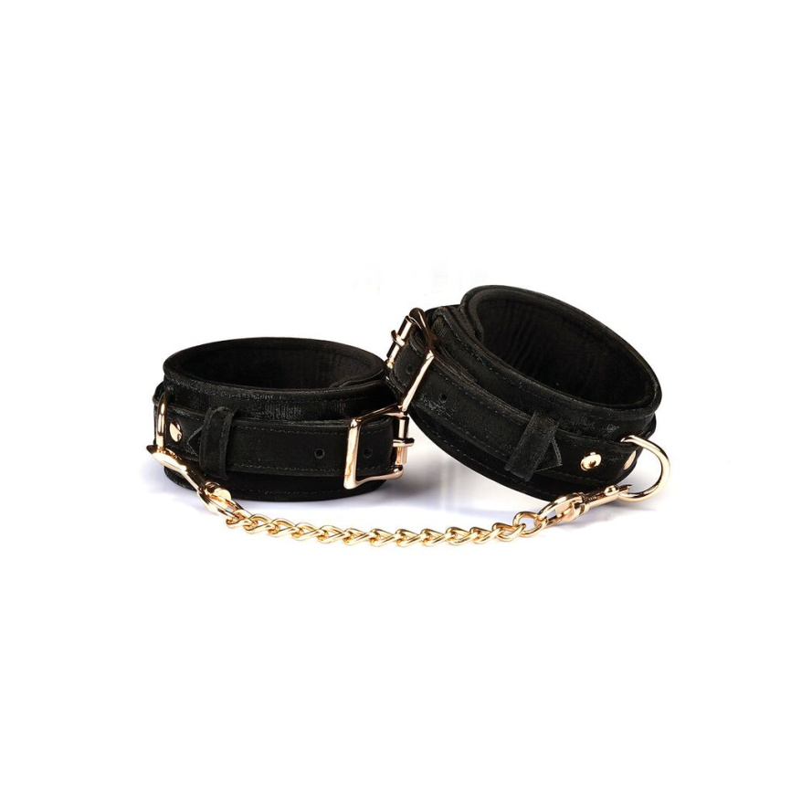 Поножі Liebe Seele Boudoir Amor Ankle Cuffs Black, знімний з’єднувальний ланцюжок фото 1