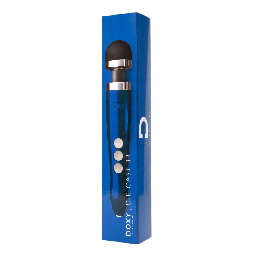 Вібромасажер DOXY Die Cast 3R - Blue Flame, дуже потужний, перезаряджуваний, металевий корпус фото 4
