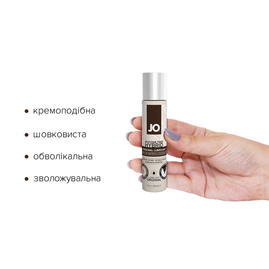 Змазка-крем з кокосовою олією JO Coconut Hybrid ORIGINAL (30 мл) біла фото 2