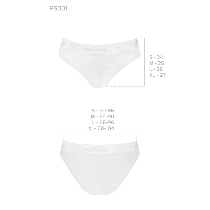 Трусики з широкою гумкою і мереживом Passion PS001 PANTIES M, white фото 5