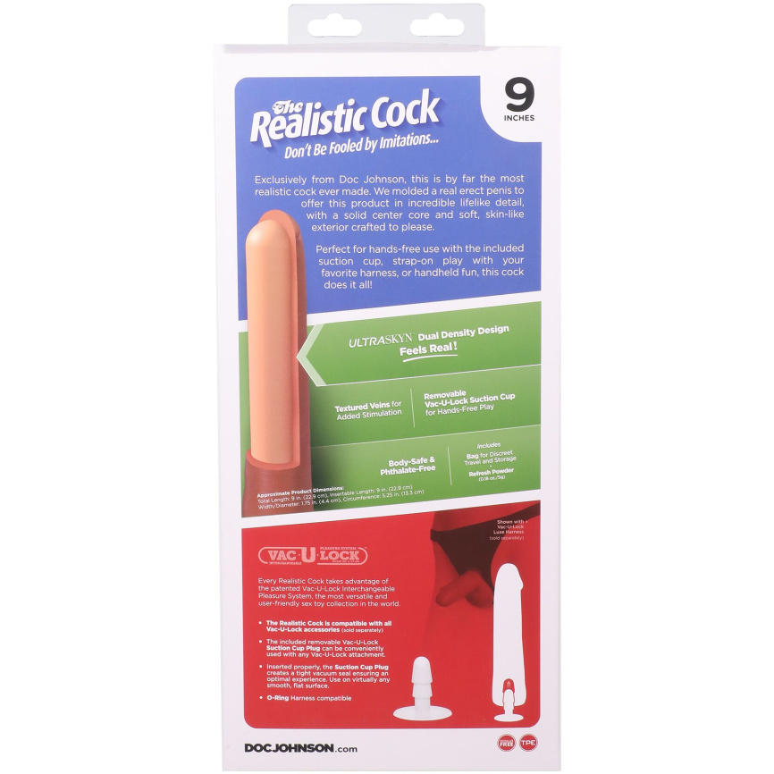 Фалоімітатор Doc Johnson The Realistic Cock ULTRASKYN - 9 Inch Vanilla фото 11