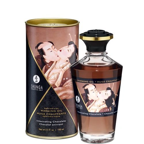 Разогревающее масло Shunga Aphrodisiac Warming Oil – Intoxicating Chocolate (100 мл) без сахара фото 1