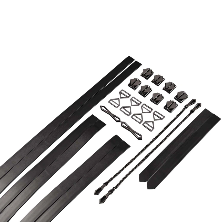 Набор для бондажа LOCKINK 8-Bondage-Straps Restraint Set, черный 8 ремней из натуральной кожи фото 5