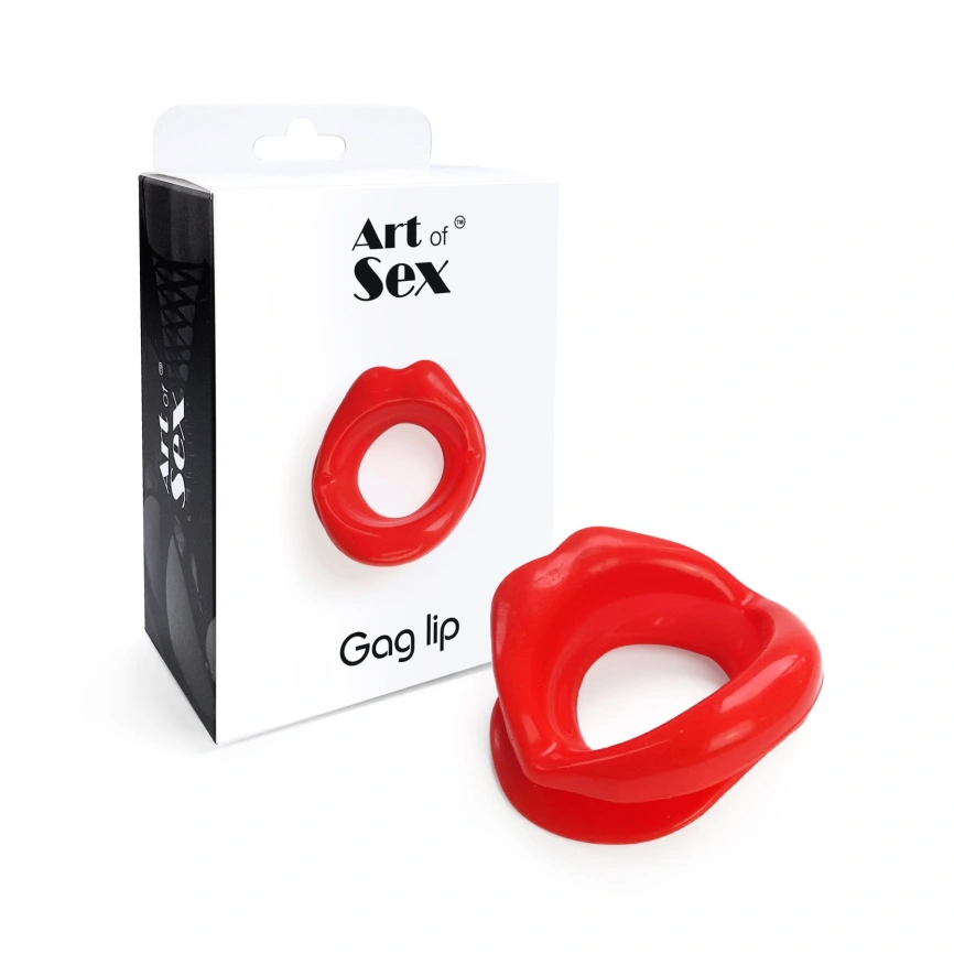 Кляп-расширитель в форме губ Art of Sex – Gag lip, красный фото 3
