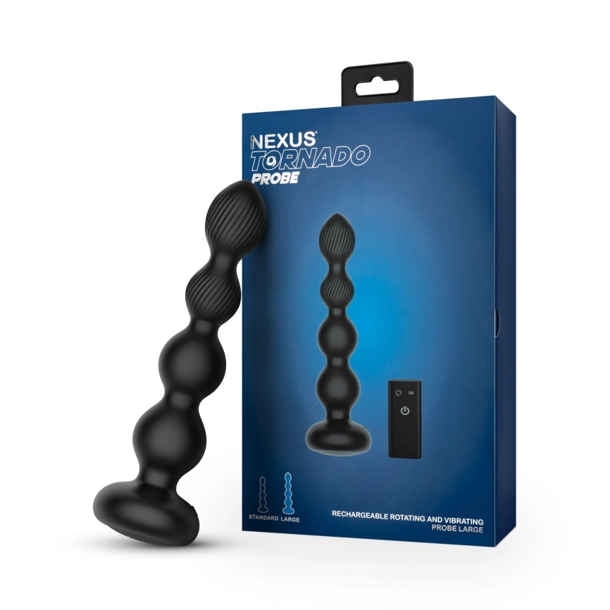 Анальный виброротатор Nexus Tornado Probe Edition Large, диаметр 4,5 см, вибрация + ротация, пульт ДУ фото 6