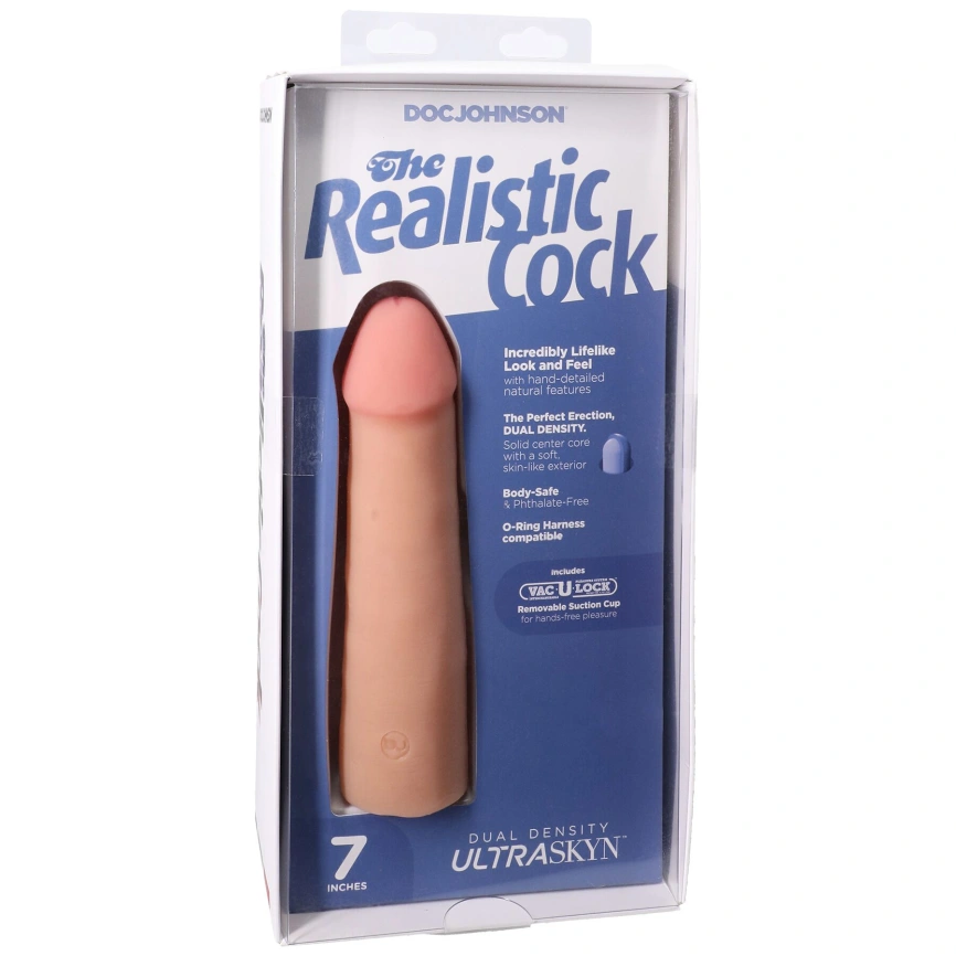 Фаллоимитатор Doc Johnson The Realistic Cock ULTRASKYN - 7 Inch Vanilla фото 8