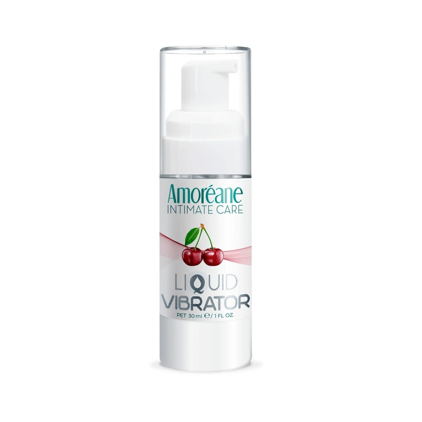 Лубрикант с эффектом вибрации Amoreane Med Liquid Vibrator Cherry (30 мл) фото 1