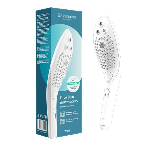 Насадка-стимулятор для душу 2в1 Womanizer Wave White, масажер для інтимних зон фото 7