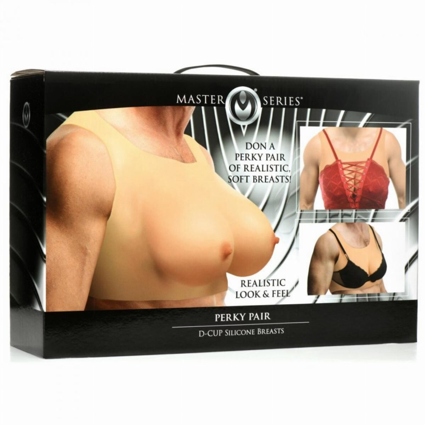 Накладні силіконові груди Master Series Perky Pair D-Cup Silicone Breasts фото 5