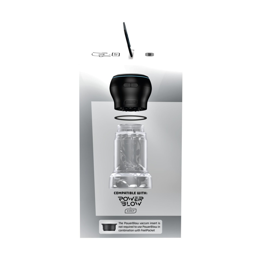 Мастурбатор Kiiroo Feel Pocket Crystal, сумісний з інтерактивною насадкою PowerBlow фото 10