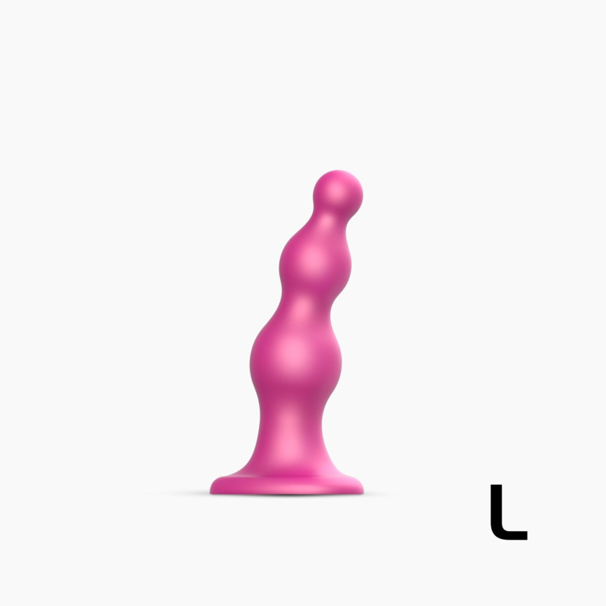 Насадка для страпона Strap-On-Me Dildo Plug Beads Framboise Metallic L фото 1