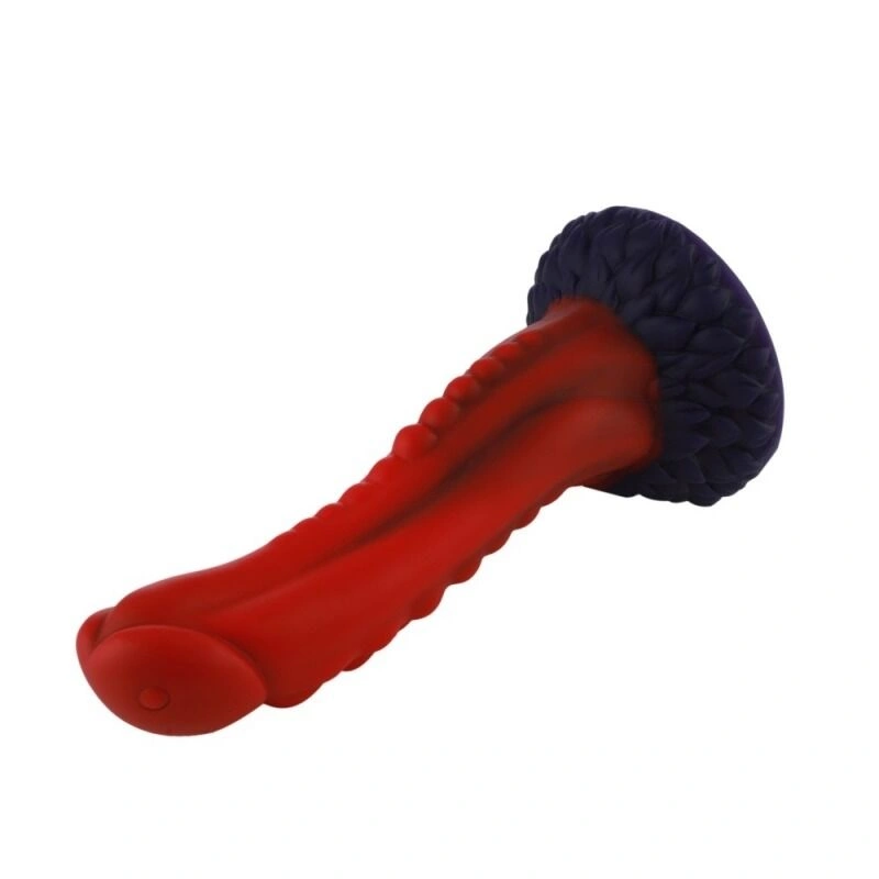 Фаллоимитатор для секс-машин Hismith 8.35″ Curved Silicone Dildo Red Monster Series, система KlicLok фото 3