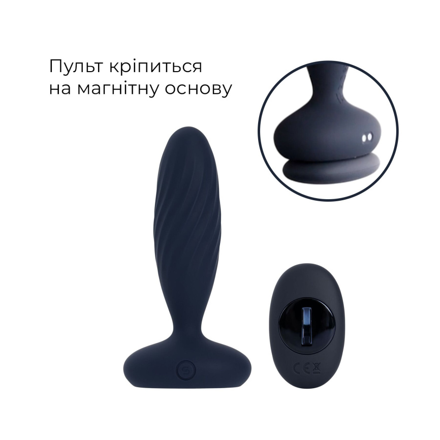Анальна смарт-вібропробка з пульсацією Svakom Jordan Navy Blue, пульт ДК фото 16