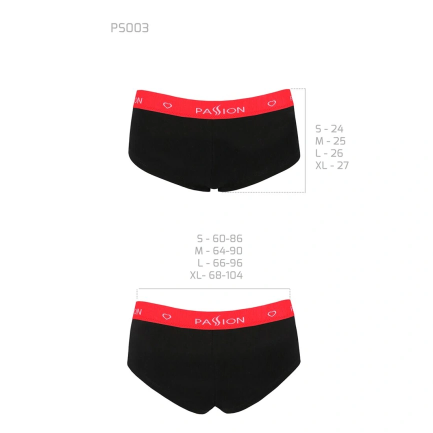 Трусики-шортики Passion PS003 PANTIES XL, black фото 13