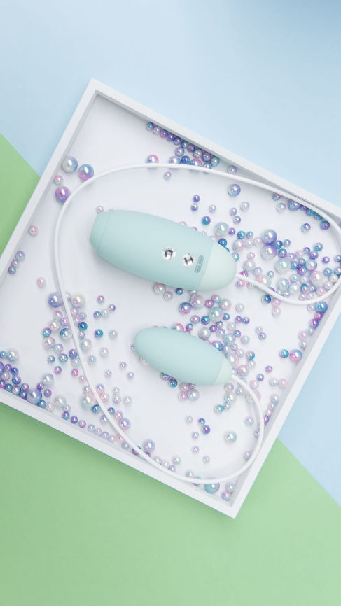 Вакуумний стимулятор з віброяйцем 2-в-1 KISTOY Miss VV Cyan фото 6