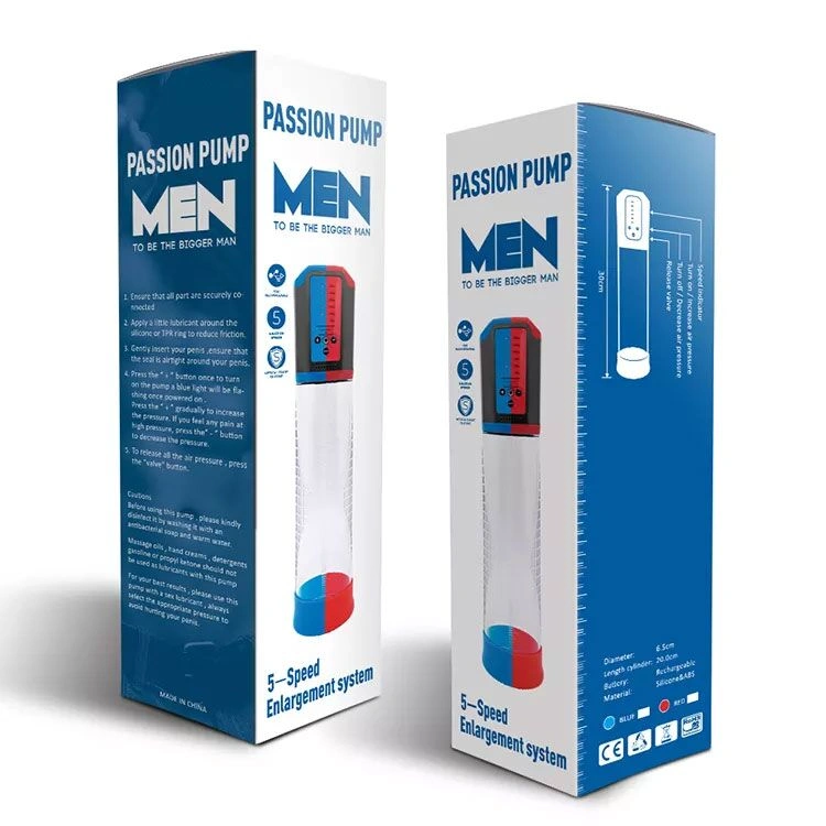 Автоматическая вакуумная помпа Men Powerup Passion Enlargement system Blue перезаряжаемая, 5 режимов фото 4