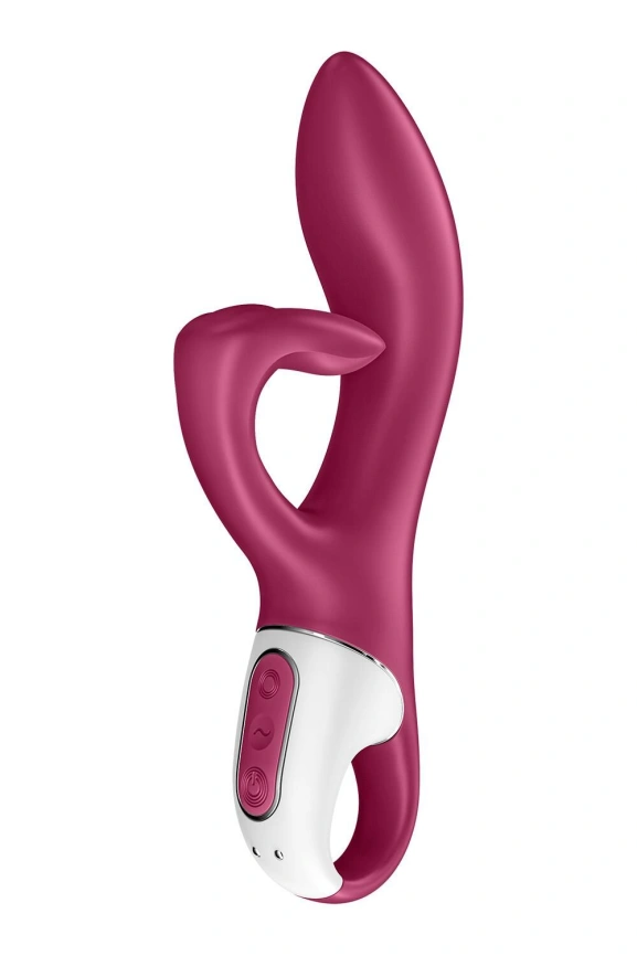 Вибратор кролик с тройным отростком Satisfyer Embrace me Berry, 2 мотора, диаметр 3,6 см фото 1