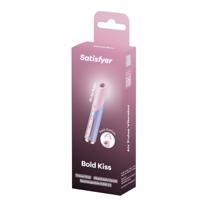 Вакуумний стимулятор Satisfyer Bold Kiss Violet, магнітна технологія 3D Air Pulse, 30 режимів роботи фото 5