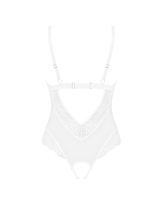 Эротическое полупрозрачное боди Obsessive Heavenlly crotchless teddy XS/S, с доступом фото 4