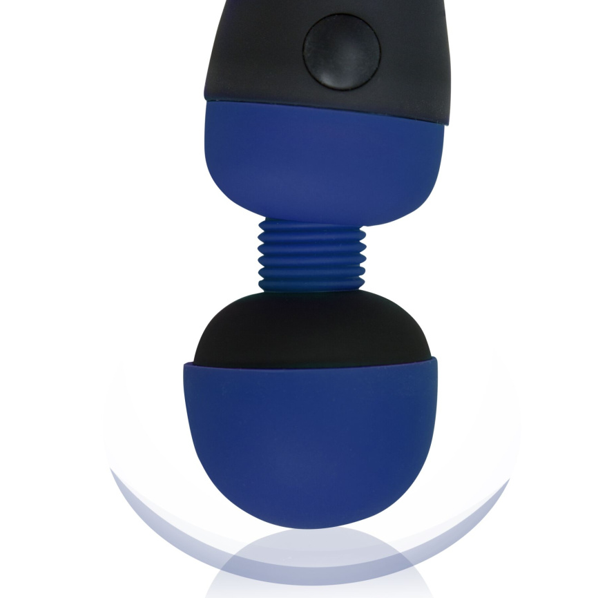 Вібромасажер PalmPower Recharge Blue, перезаряджуваний, гнучка головка, тревел-замок фото 4