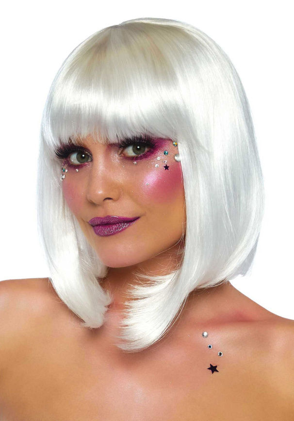 Перука, що світиться в темряві Leg Avenue Pearl short natural bob wig White, коротка, перлинна, 33 с фото 3