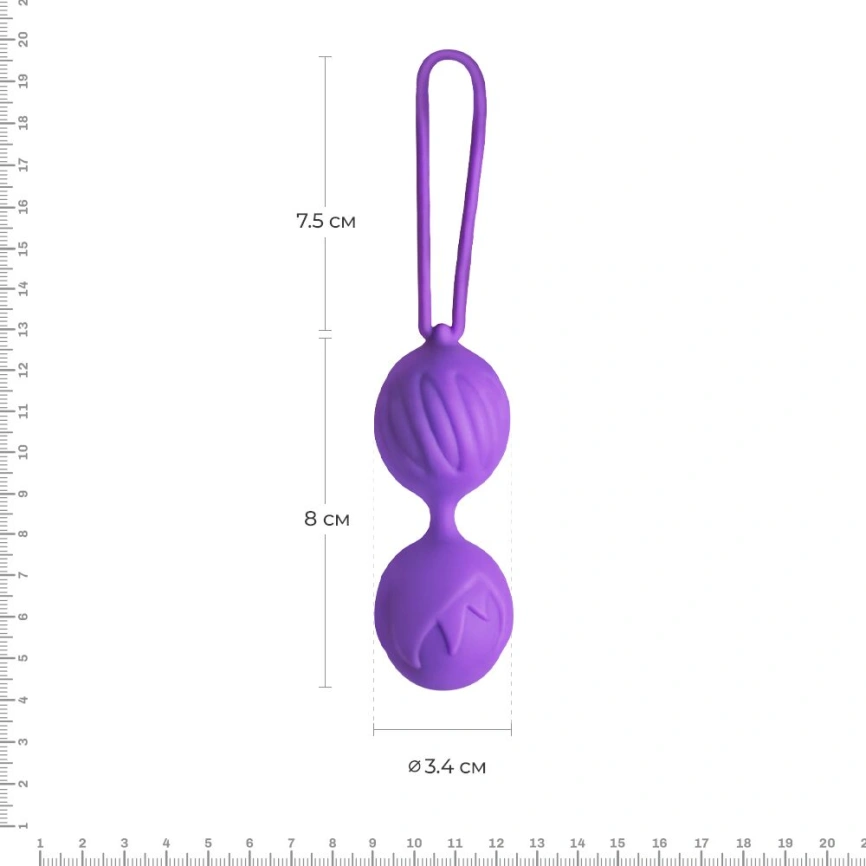 Вагинальные шарики Adrien Lastic Geisha Lastic Balls Mini Violet (S), диаметр 3,4см, масса 85г фото 2