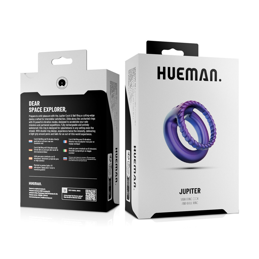Ерекційне віброкільце Hueman - Jupiter Vibrating Cock and Ball Ring фото 8