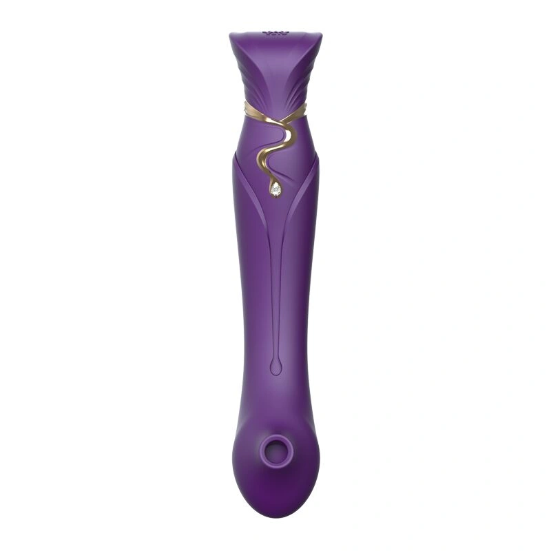 Смартвибратор 3в1 Zalo — Queen Set Twilight Purple, пульсирующая жемчужина и вакуум, кристалл Swarovski фото 8