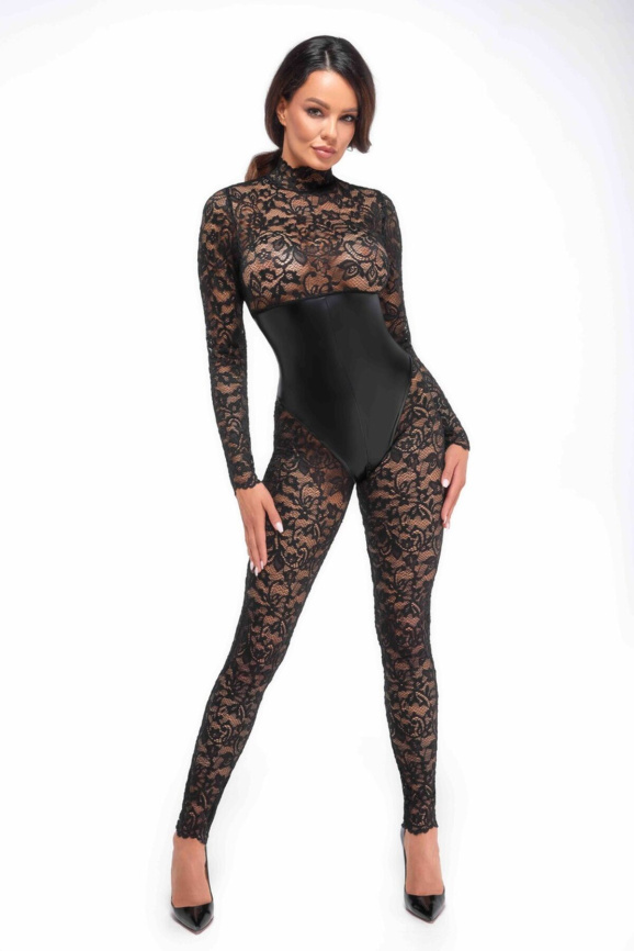 Комбінезон Noir Handmade F299 Enigma, XXL, мереживо, довгий рукав, імітація корсета, доступ фото 4