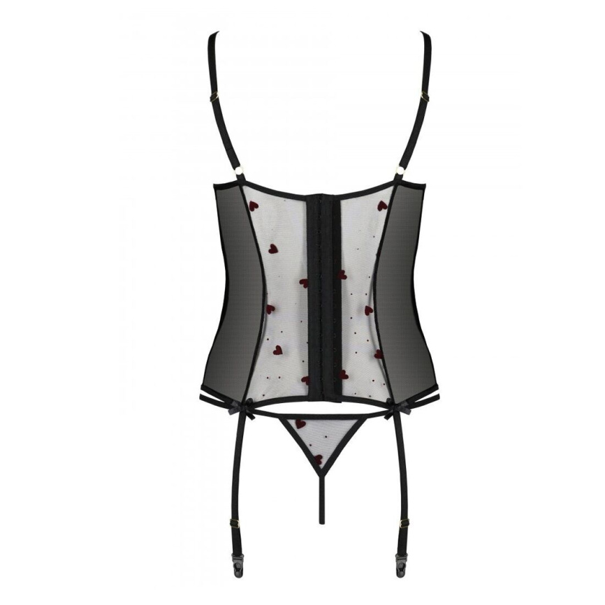 Корсет з підв'язками, стрінги Passion LOVELIA CORSET L/XL, black фото 6