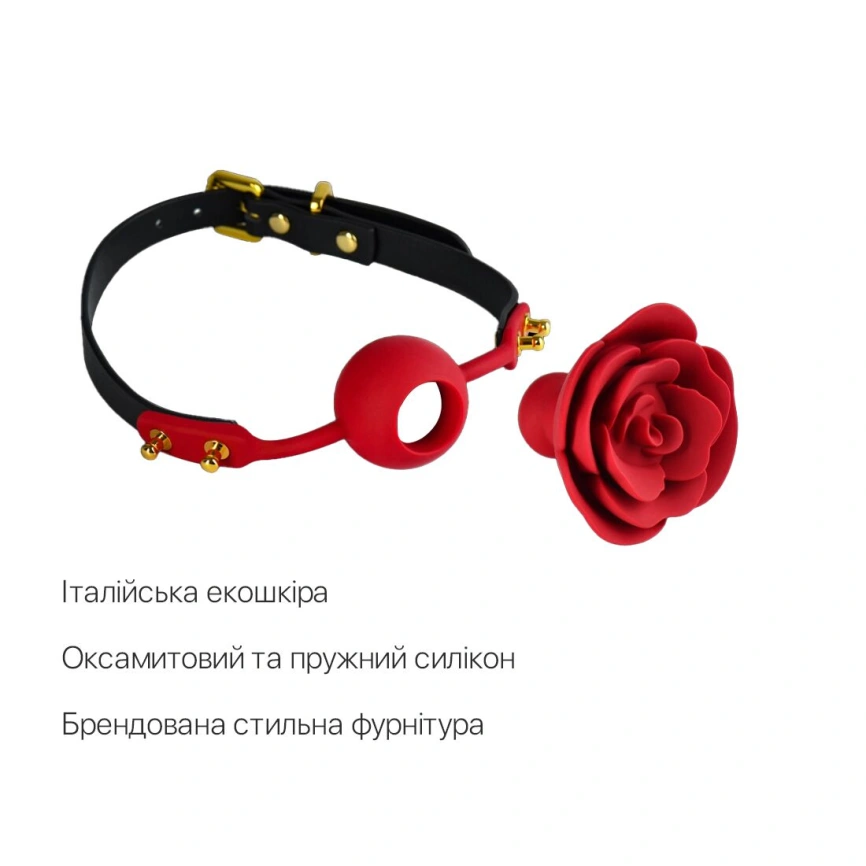 Роскошный кляп в виде розы Zalo - Rose Ball Gag, двойное использование фото 10