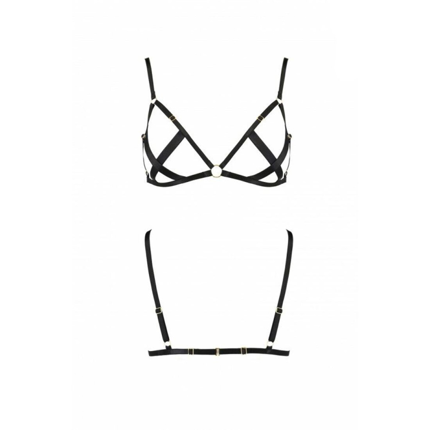 Відкритий бюстгальтер-стрепи Passion Exclusive NICKY BRA L/XL, black фото 5