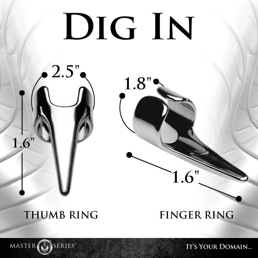 Набор колец с когтями Master Series Five-Piece Sensation Claw Rings - Silver фото 6