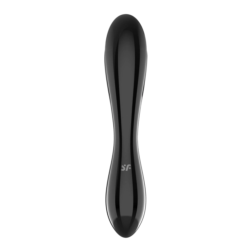 Двусторонний стеклянный дилдо Satisfyer Dazzling Crystal 1 Black, очень прочный, без стоппера фото 4